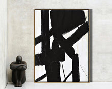 Load image into Gallery viewer, Contemporary Painting on Canvas, Black And White Painting Yp068
