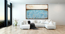 Load image into Gallery viewer, White Blue Abstract Painting Original Turquoise Oil Painting
