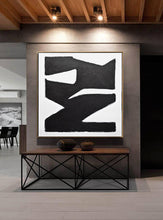 Load image into Gallery viewer, Black and White Minimalist Painting Geometric Abstract Art Np012
