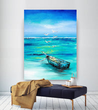 Load image into Gallery viewer, Seascape Wave Painting Modern Acrylic Painting on Canvas Fp088
