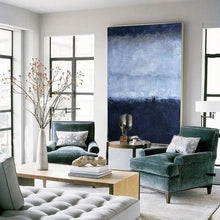 Load image into Gallery viewer, Deep Blue Gray Abstract Painting Oversized Contemporary Canvas Art Np018
