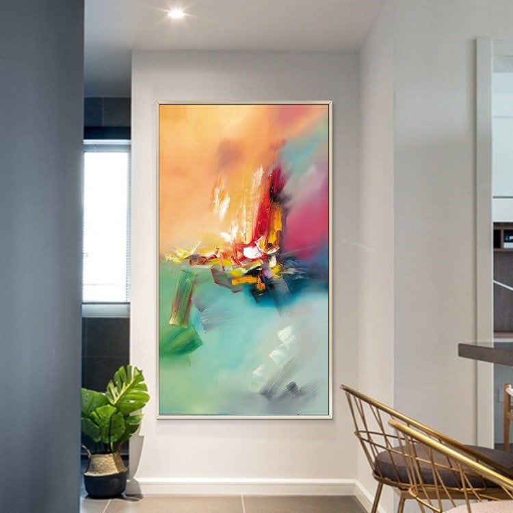 Original Palette Abstract Painting,Oversized Artwork for Walls Gp037