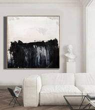 Load image into Gallery viewer, Black White Abstract Painting, Large Wall Decor for Living Room Gp033

