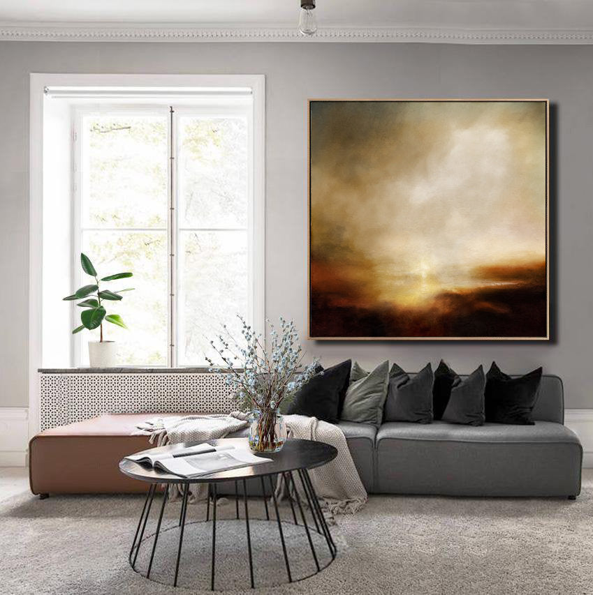 Sky Cloud Abstract Painting Large Brown Painting Landscape Np069