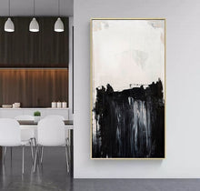 Load image into Gallery viewer, Xl Canvas Art Large Black and White Abstract Oil Painting, Minimalist Art Gp035
