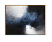 Load image into Gallery viewer, Blue Abstract Art Black And White Painting Blue Grey Canvas Art Ap031
