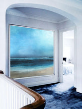 Load image into Gallery viewer, Original Sea Level Blue Oil Painting Light Blue Sky Oil Painting Dp132
