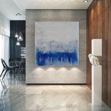 Load image into Gallery viewer, Blue Abstract Art Gray White Abstract Painting Contemporary Art Dp134
