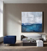 Load image into Gallery viewer, Deep Blue Sea Level Oil Painting Large Wall Art Abstract Painting Np059
