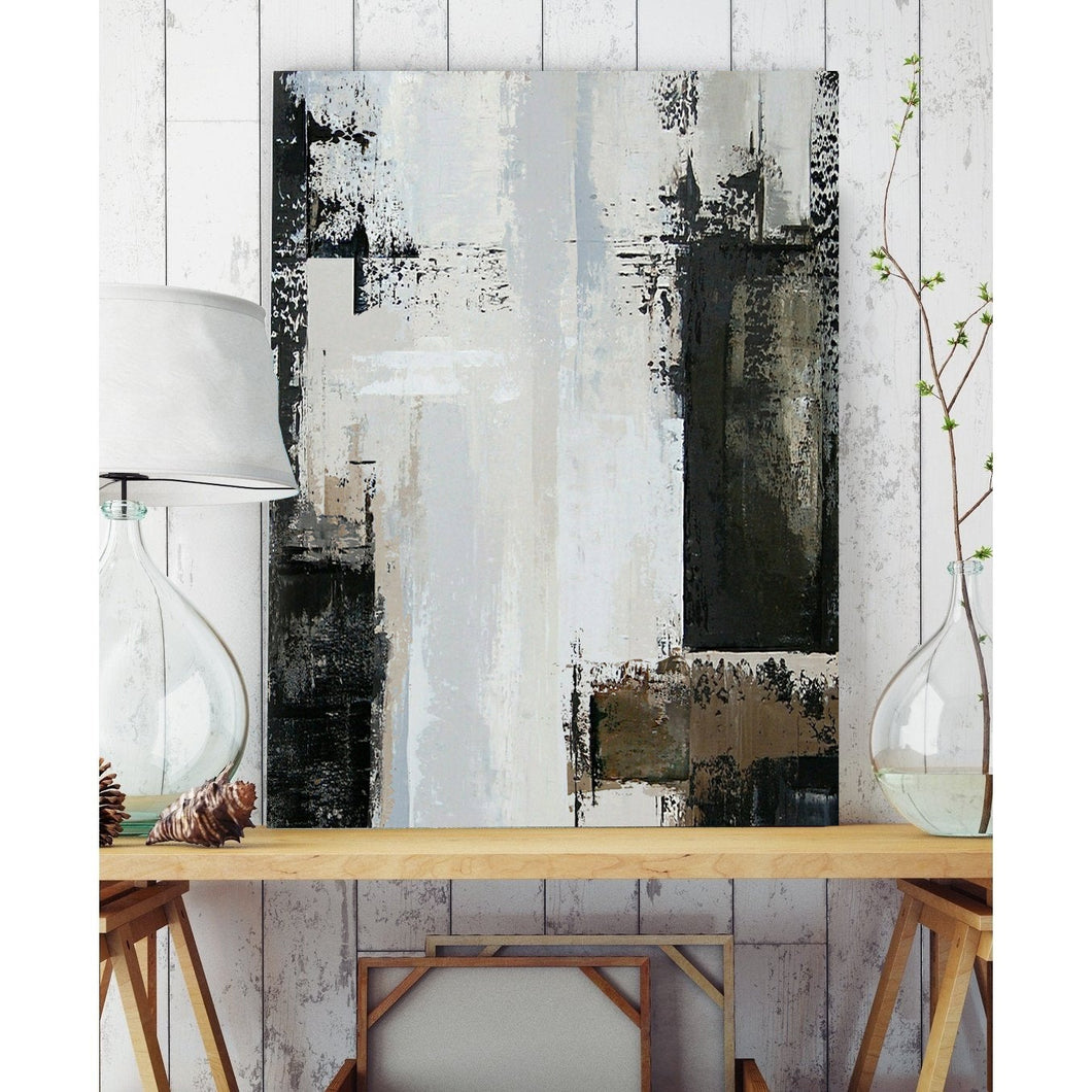 Large Abstract Painting,City Skyline Painting,Rich Texture Canvas Art Ap025