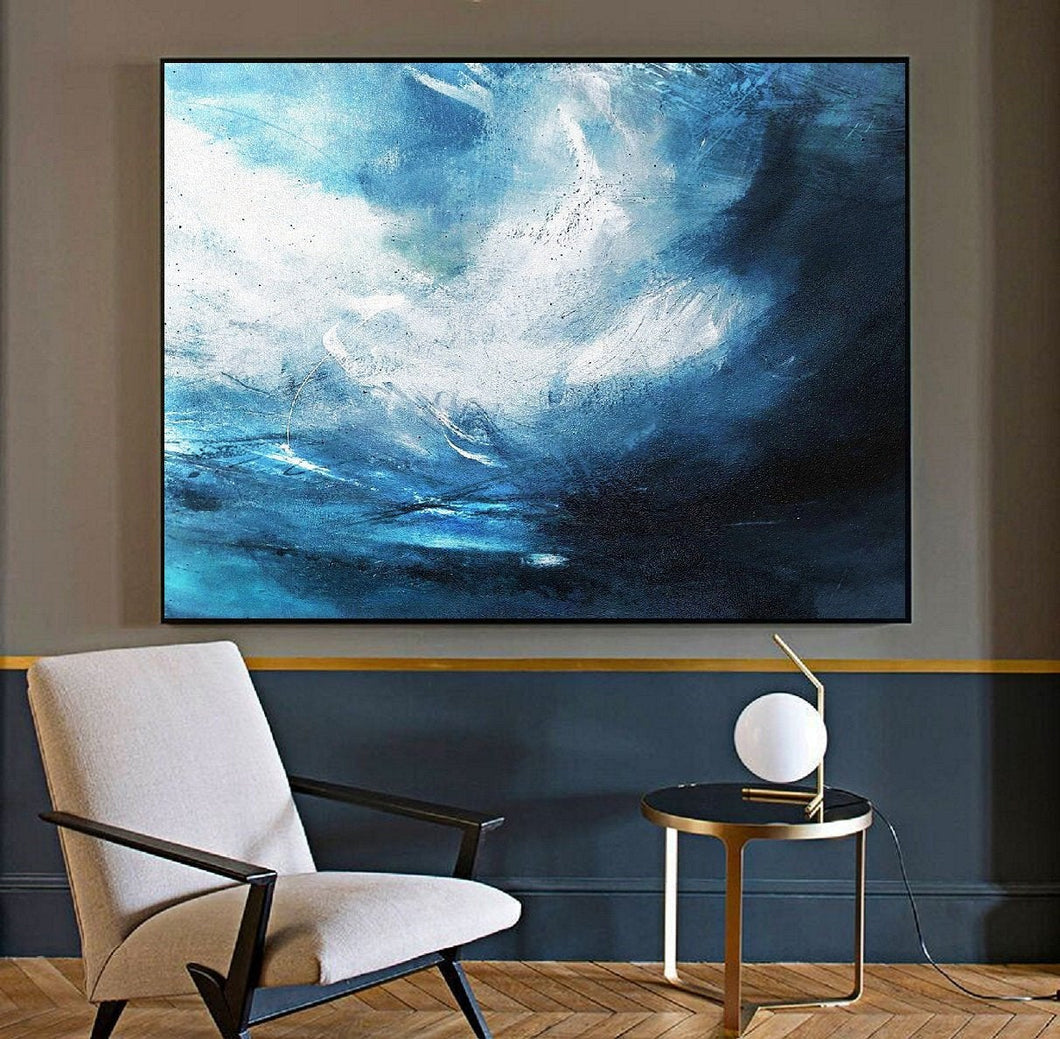 Blue Sky Abstract Oil Painting Oversized Canvas Paintings Np044