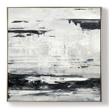 Load image into Gallery viewer, Black White Painting Sea Landscape Painting Grey White Art Ap038
