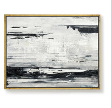 Load image into Gallery viewer, Black White Painting Sea Landscape Painting Grey White Art Ap038
