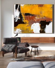 Load image into Gallery viewer, Black White Abstract Canvas Painting Orange Painting Living Room Art Np006
