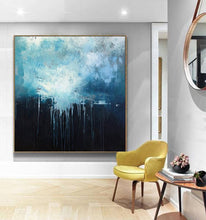 Load image into Gallery viewer, Large Blue Abstract Art Sky Landscape Oil Painting Dp131
