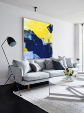 Load image into Gallery viewer, Blue Yellow Abstract Painting Large Canvas Art Work Np045

