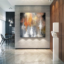 Load image into Gallery viewer, Grey Orange White Abstract Painting Colorful Abstract Art Fp061
