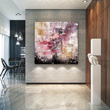 Load image into Gallery viewer, Pink Purple Abstract Painting Brown Painting for Home Fp074
