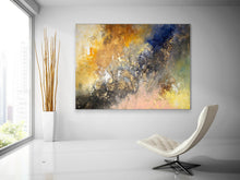 Load image into Gallery viewer, Brown Gold Yellow Abstract Painting on Canvas Large Size Art Fp095
