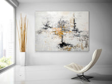 Load image into Gallery viewer, White Yellow Abstract Painting for Home Bedroom Wall Art Fp078
