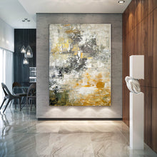 Load image into Gallery viewer, Gray Yellow Abstract Painting Unique Painting Art Home Decor Fp069
