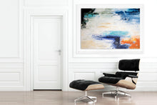 Load image into Gallery viewer, Blue White Orange Abstract Painting Large Living Room Art Fp057
