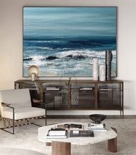 Load image into Gallery viewer, Large Waves Canvas Painting Sea Level Landscape Art Qp062
