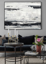 Load image into Gallery viewer, Black White Painting Sea Landscape Painting Grey White Art Ap038
