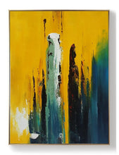 Load image into Gallery viewer, Original Yellow Blue Abstract Painting Hallway Wall Art Np049
