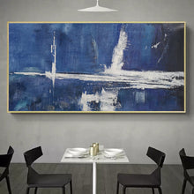 Load image into Gallery viewer, Deep Blue Abstract Painting White Abstract Art Large Wall Painting Np041
