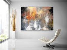 Load image into Gallery viewer, Grey Orange White Abstract Painting Colorful Abstract Art Fp061
