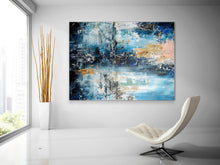 Load image into Gallery viewer, Blue White Abstract Painting on Canvas Huge Canvas Painting Custom Fp029
