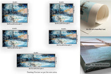 Load image into Gallery viewer, Blue White Abstract Painting on Canvas Huge Canvas Painting Custom Fp029
