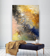 Load image into Gallery viewer, Brown Gold Yellow Abstract Painting on Canvas Large Size Art Fp095
