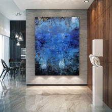 Load image into Gallery viewer, Blue Original Abstract Painting on Canvas Abstract Art Fp092
