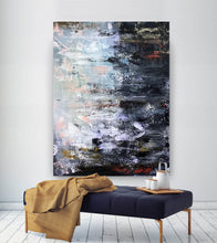 Load image into Gallery viewer, Black Brown Gray Abstract Painting Palette Knife Canvas Qp006
