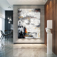 Load image into Gallery viewer, Black And White Abstract Painting Red Yellow Painting for Home Fp081
