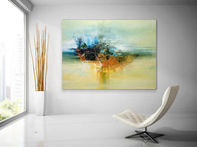 Load image into Gallery viewer, Yellow Orange Blue Abstract Canvas Ar Colorful Painting Fp34
