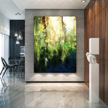Load image into Gallery viewer, Green Abstract Wall Painting Colorful Abstract Art Bedroom Wall Art Fp059
