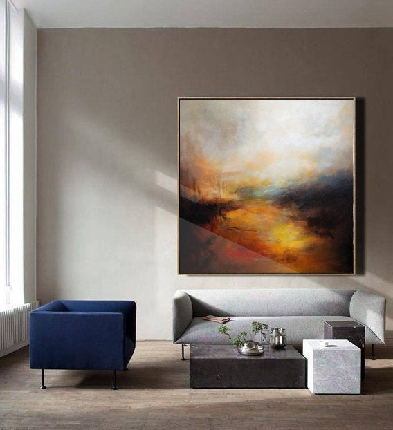 Large Wall Art Dining Room Cloud Abstract Painting Skyline Artwork Bp078