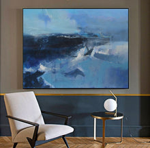 Load image into Gallery viewer, Deep Blue Sea Abstract Painting Oversized Living Room Painting Np047
