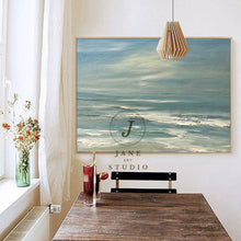Load image into Gallery viewer, Sea Abstract Painting White Waves Texture Painting Qp059
