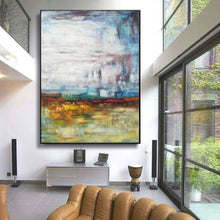 Load image into Gallery viewer, Yellow White Red Abstract Painting Original Artwork Yp039
