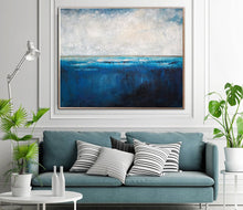 Load image into Gallery viewer, Deep Blue Sea Level Painting,Large Abstract Art Living Room Art BG001
