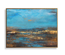 Load image into Gallery viewer, Blue Painting Brown Painting Ocean Landscape Abstract Art On Canvas Dp135
