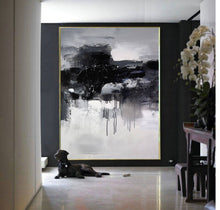 Load image into Gallery viewer, Black And White Wall Art Abstract Painting Contemporary Painting YP052
