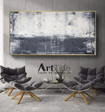 Load image into Gallery viewer, Grey White Abstract Painting Extra Large Horizon Art Ap032
