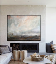 Load image into Gallery viewer, Gray White Coastal Landscape Abstract Canvas Painting Np004
