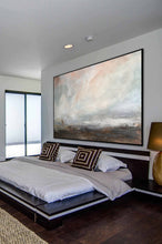 Load image into Gallery viewer, Gray White Coastal Landscape Abstract Canvas Painting Np004
