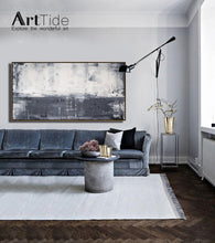 Load image into Gallery viewer, Grey White Abstract Painting Extra Large Horizon Art Ap032
